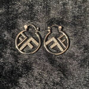 Silver & Rhinestone Luxury Hoop Earrings